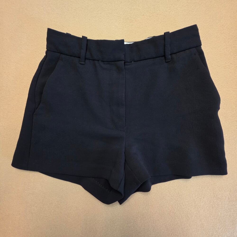 Aritzia Wilfred Anthem Shorts Black Sz 4 Crepe High-Waisted Tailored Shorts